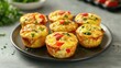 © pinporn manosri - Freshly baked egg muffins with vegetables and cheese, arranged on a plate for a healthy breakfast option
