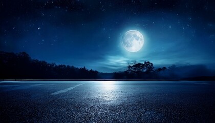 Wall Mural - dark night in the moonlight, ai generated