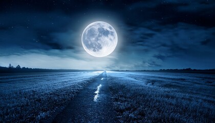 Wall Mural - dark night in the moonlight, ai generated