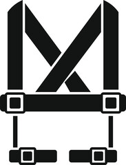 Poster - This simple black and white icon represents a baby harness, ideal for projects related to childcare, safety, and protection