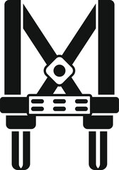 Poster - This simple black and white vector icon represents a baby safety harness, perfect for illustrating child safety and parenting themes