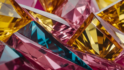 Canvas Print - crystalline kaleidoscope: a vibrant, abstract composition of refracting glass shards in a spectrum o