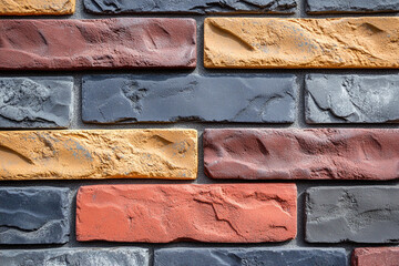 Colored brick wall. For background