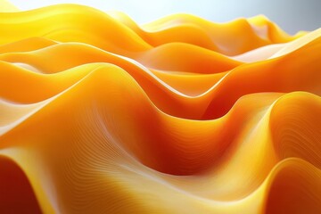 Wall Mural - abstract composition of undulating yellow plastic forms smooth curves and geometric shapes create a dynamic futuristic backdrop ideal for modern graphic design projects