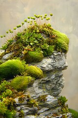 Poster - Green Moss and Rocks Landscape