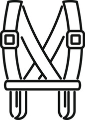 Canvas Print - Simple line drawing of a baby harness with straps and buckles for carrying a child