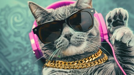 Sticker - Cool rich gangster boss cat