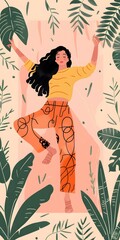 Sticker - Woman in nature illustration