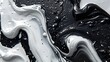 © nirabs_creative - A black and white swirl of paint, with a white line running through the middle - generative AI