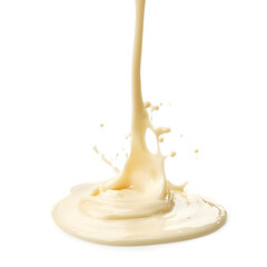 Splash of white cream texture isolated on white background. Face creme, body lotion swatch.