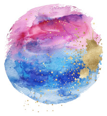 Poster - PNG Colorful abstract watercolor sphere