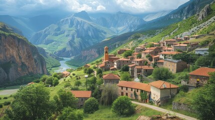 Poster - Serene Mountain Village