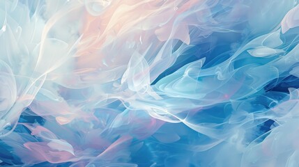 Wall Mural - Digital abstract with a blend of colors and shapes, resembling a mix of smoke and water