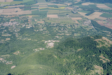 greccio aerial from west, italy