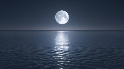 Wall Mural - full moon over water