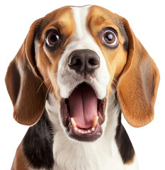 Poster - PNG Surprised beagle dog close-up