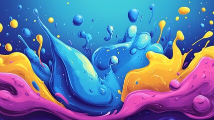 Wall Mural - Abstract Colorful Liquid Splashes Background