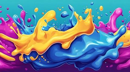 Wall Mural - Colorful Paint Splashes Abstract Background