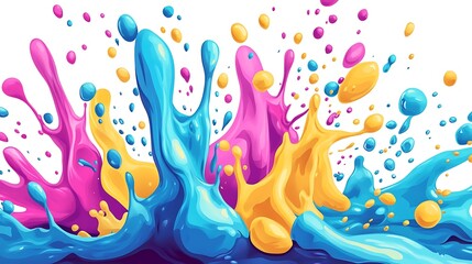 Wall Mural - Abstract Colorful Paint Splash Background