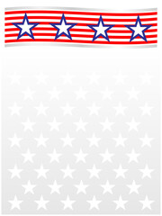 Wall Mural - USA flag symbols patriotic background border with grey starry empty space for text.	
