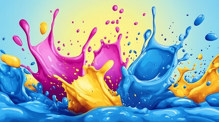 Wall Mural - Colorful Paint Splatter Background