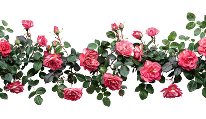 Wall Mural - PNG Beautiful pink roses on white