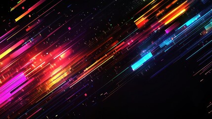 Poster - Abstract Neon Light Streaks