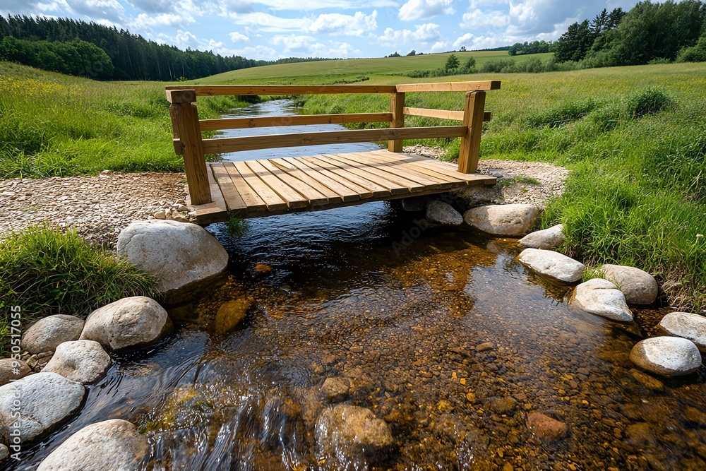 Bridges In Rural Areas Bridge Truss, Wood, and Rural shown in a quiet countryside where a ...