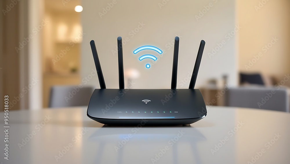 High-Quality Wi-Fi Router Image with Antennas for Fast Internet ...