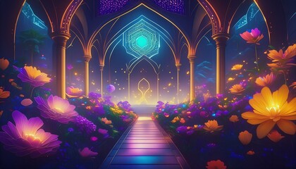 Wall Mural - flowers in the night