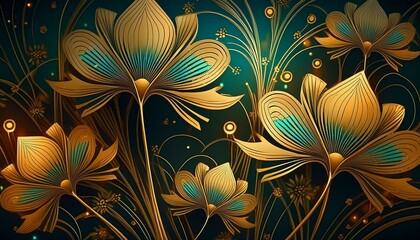 Wall Mural - pattern with flowers