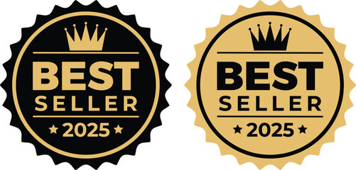 Best Seller 2024 or Gold Best Seller 2024 Label Vector. Preferred designs for best selling labels on products. As a logo for good selling with gold color design. Best Seller 2024 Vector.