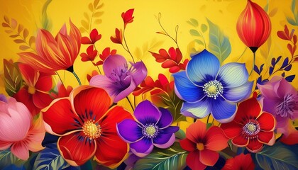 Sticker - flowers background