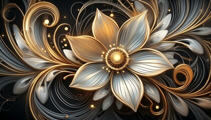 Sticker - background with gold ornament