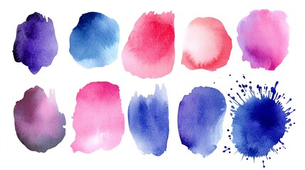 set of watercolor splashes