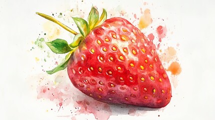 Wall Mural - strawberry on a white