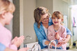 © peopleimages.com - Mother, teaching and child with washing hands for learning, growth and development in home. Woman, daughter and education in bathroom for hygiene, motor skills and cleaning with care, kid or bonding