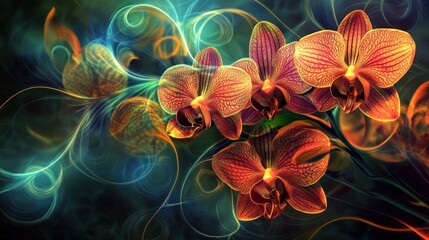 Sticker - Orchid Bloom in Abstract Swirls