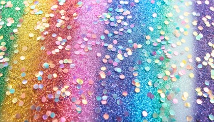 Wall Mural - image of rainbow pastel glitter background