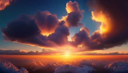 Wall Mural - sunset in the sky