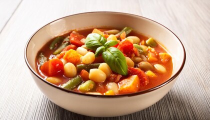 homemade minestrone soup in a bowl