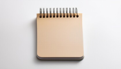 small notepad page with spiral on top on white background