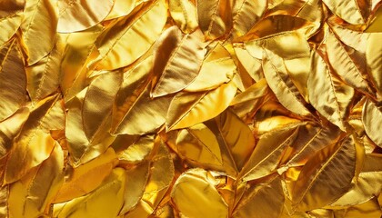 shiny yellow leaf gold foil texture background