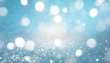 Poster - christmas glitter effects bright soft blue with hints of pearl color winter art design