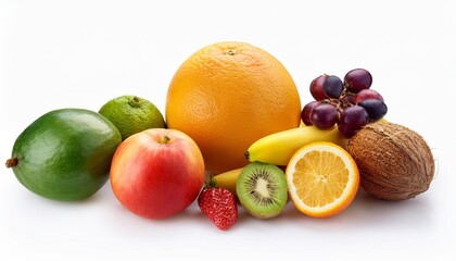 Wall Mural - various type of fruits isolated