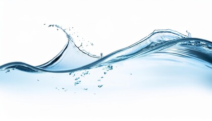 Poster - wave of clear water flowing gracefully on transparent background