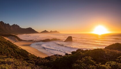 Sticker - watching the sunrise over south africa s wild coast