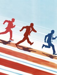 business competition on sports track. race to prosperity.