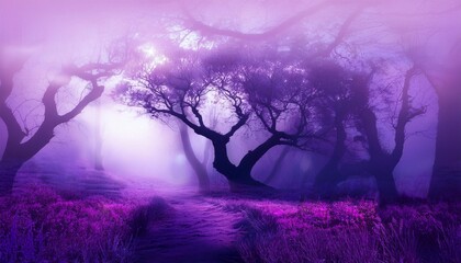 surreal purple background from a dream scene