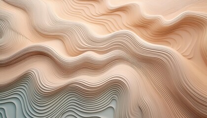 Wall Mural - artistic rendition of a landscape using topographic lines in subtle shades highlighting the natural beauty of terrains for design and decor